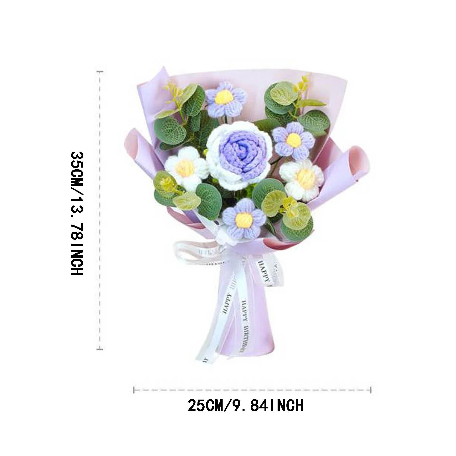 HALJEN Outdoor Artificial Flowers in Pots Plush Valentine's Flower Bouquet. Great Gift for People of All Ages. Removeable Flowers and Toys.