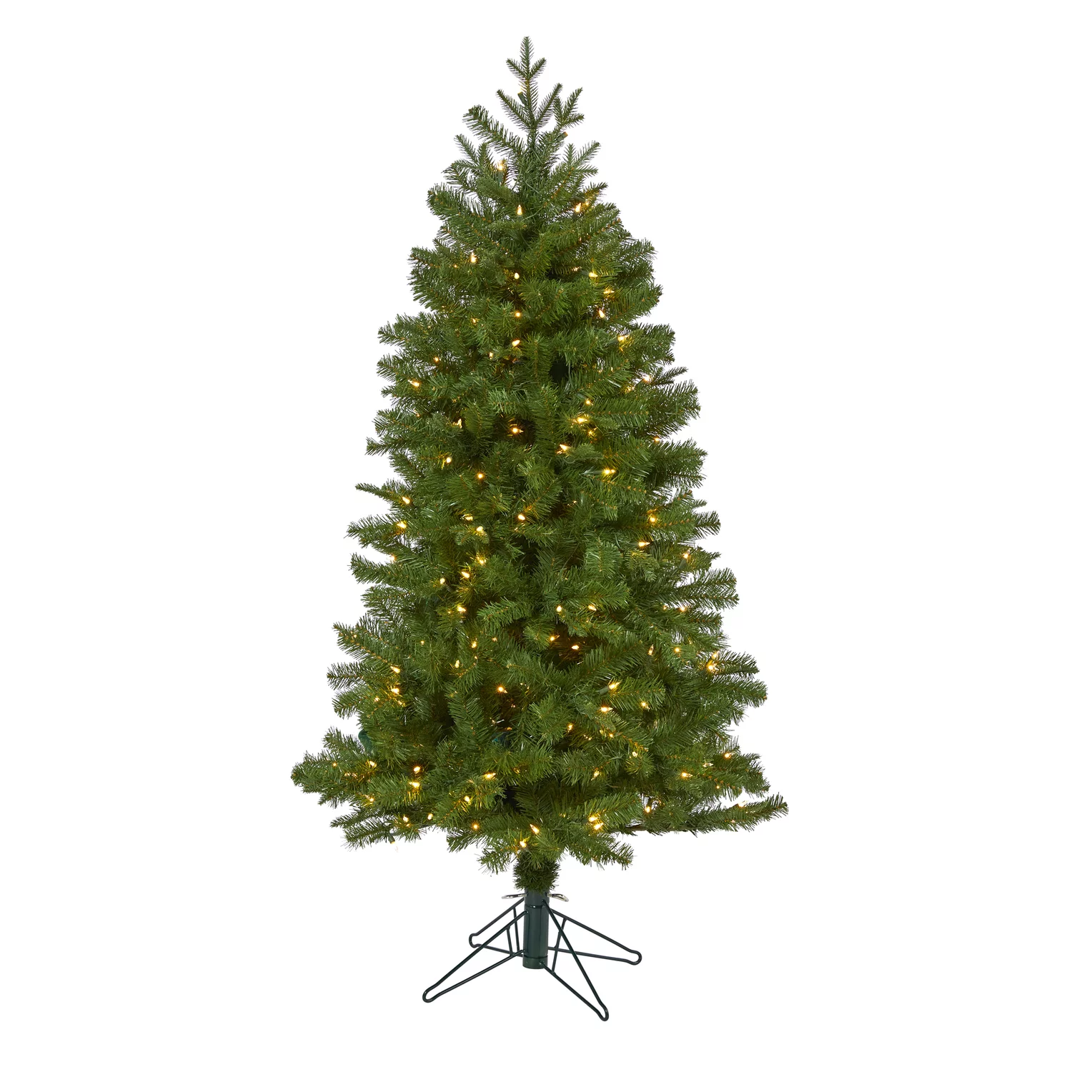 Nearly Natural 5' Pre-Lit Vancouver Spruce Artificial Christmas Tree, Warm White LED Lights