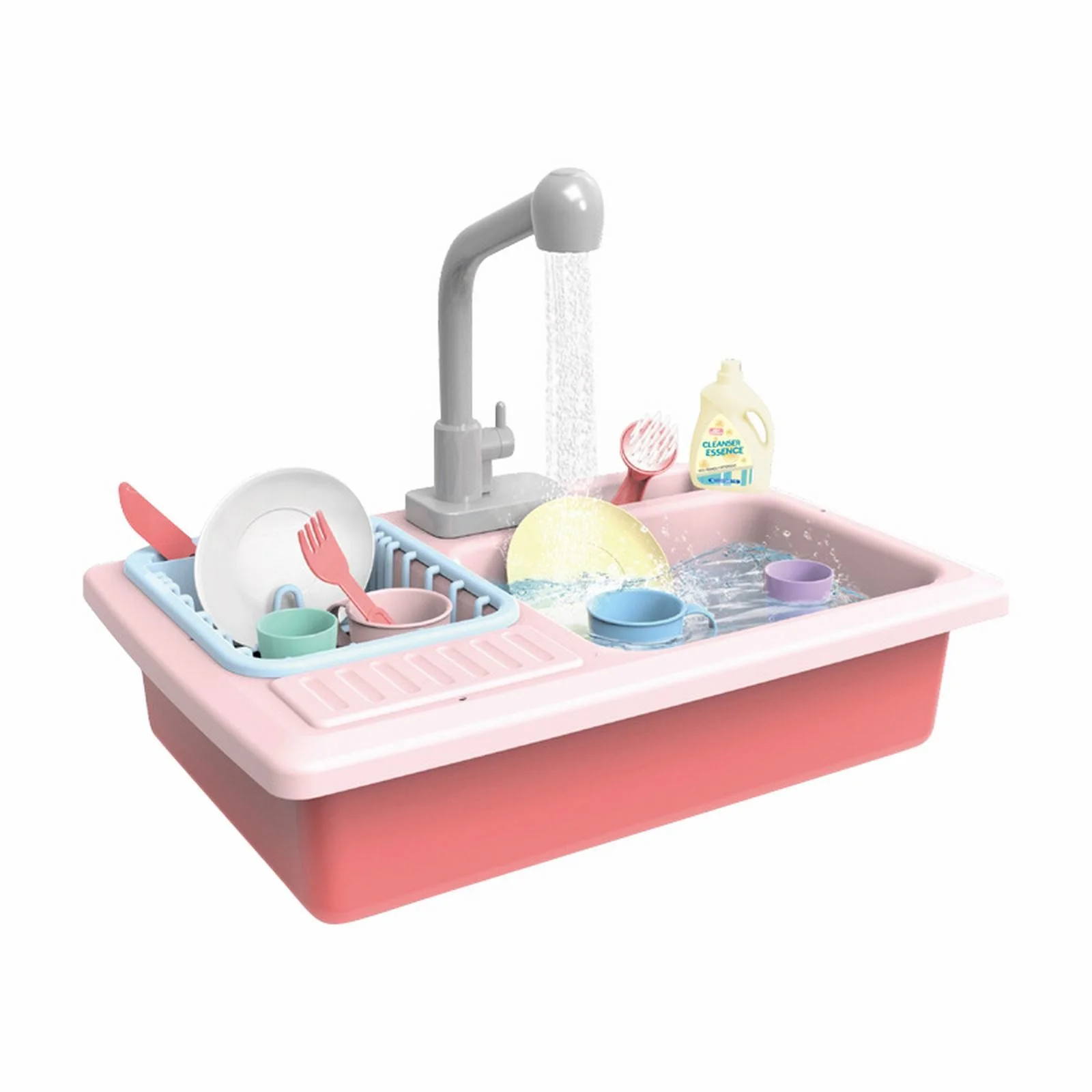 iju7gthy 4Th of July Outdoor Kitchen Sink Toys Children Electric Dishwasher Playing Toy with Running Water Automatic Water Cycle System Play House Pretend Role Play Toys for Boys