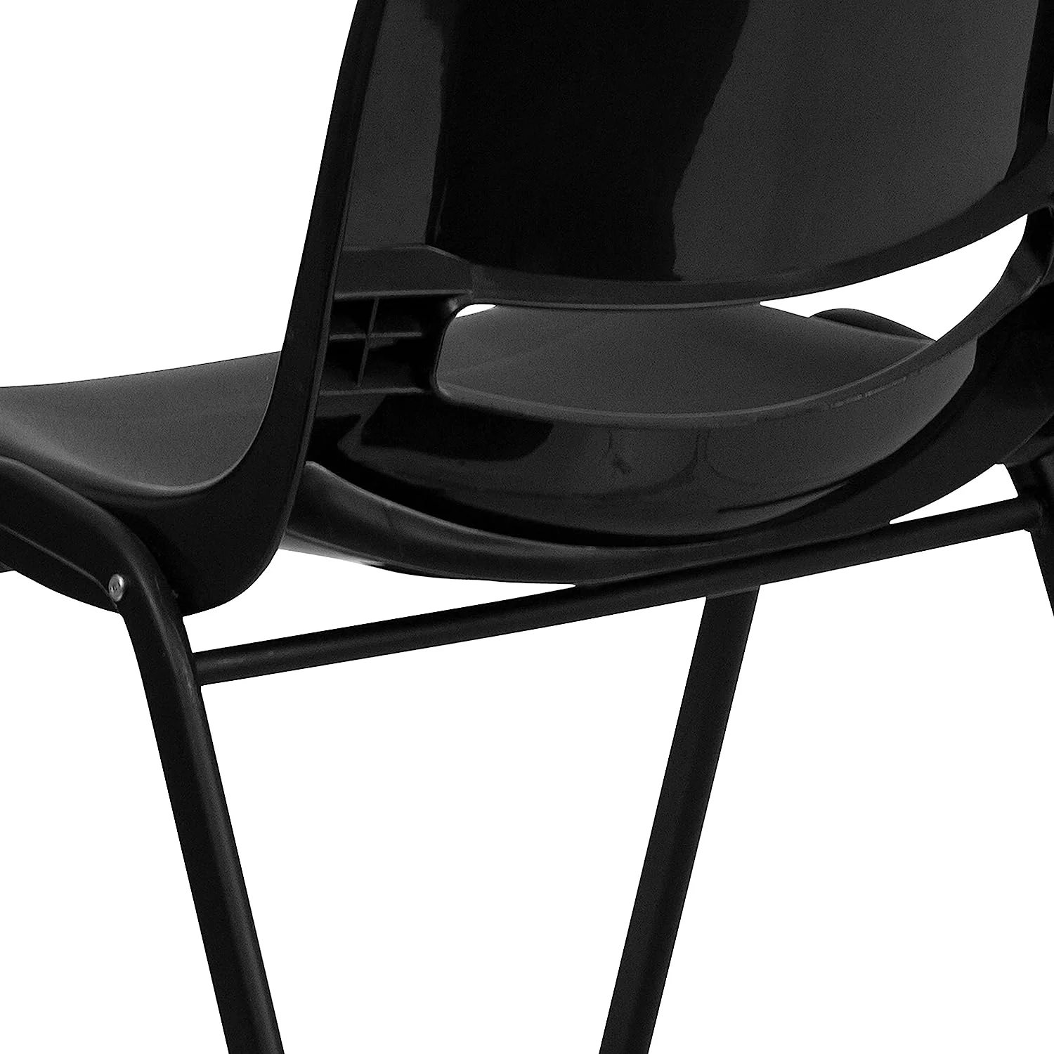 Black Ergonomic Shell Stack Chair - Black Frame And 14