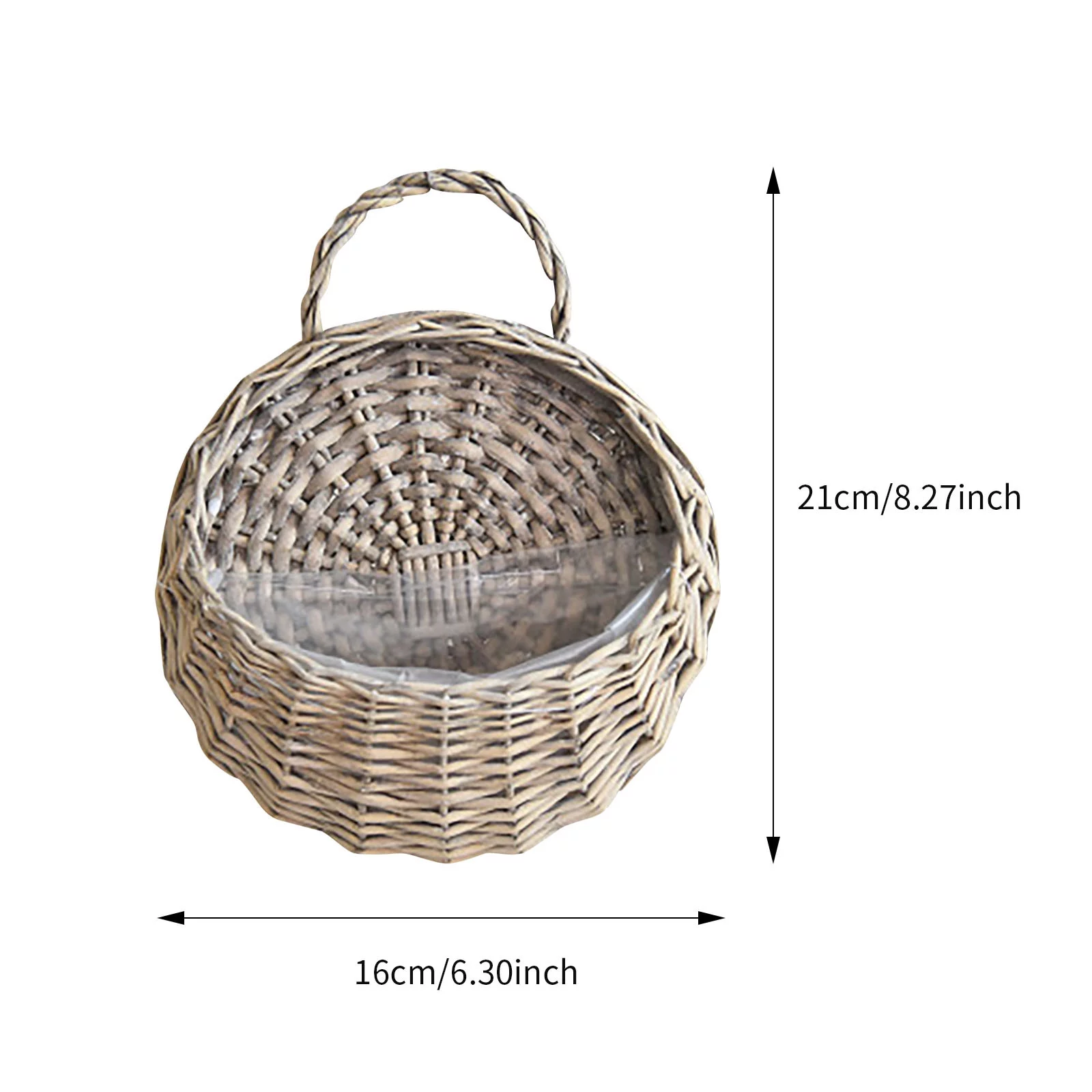 BadyminCSL Handmade Woven Hanging Basket Storage Basket Flower Pot Hanging Wall Basket