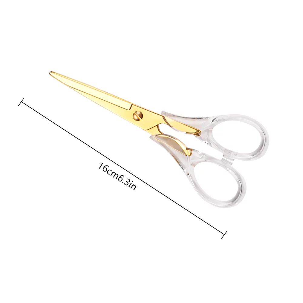 Creechwa Gold Acrylic Scissors, Stainless Steel Craft Scissors, Clear Stylish Scissors Stationery Tool for Office, Home, School