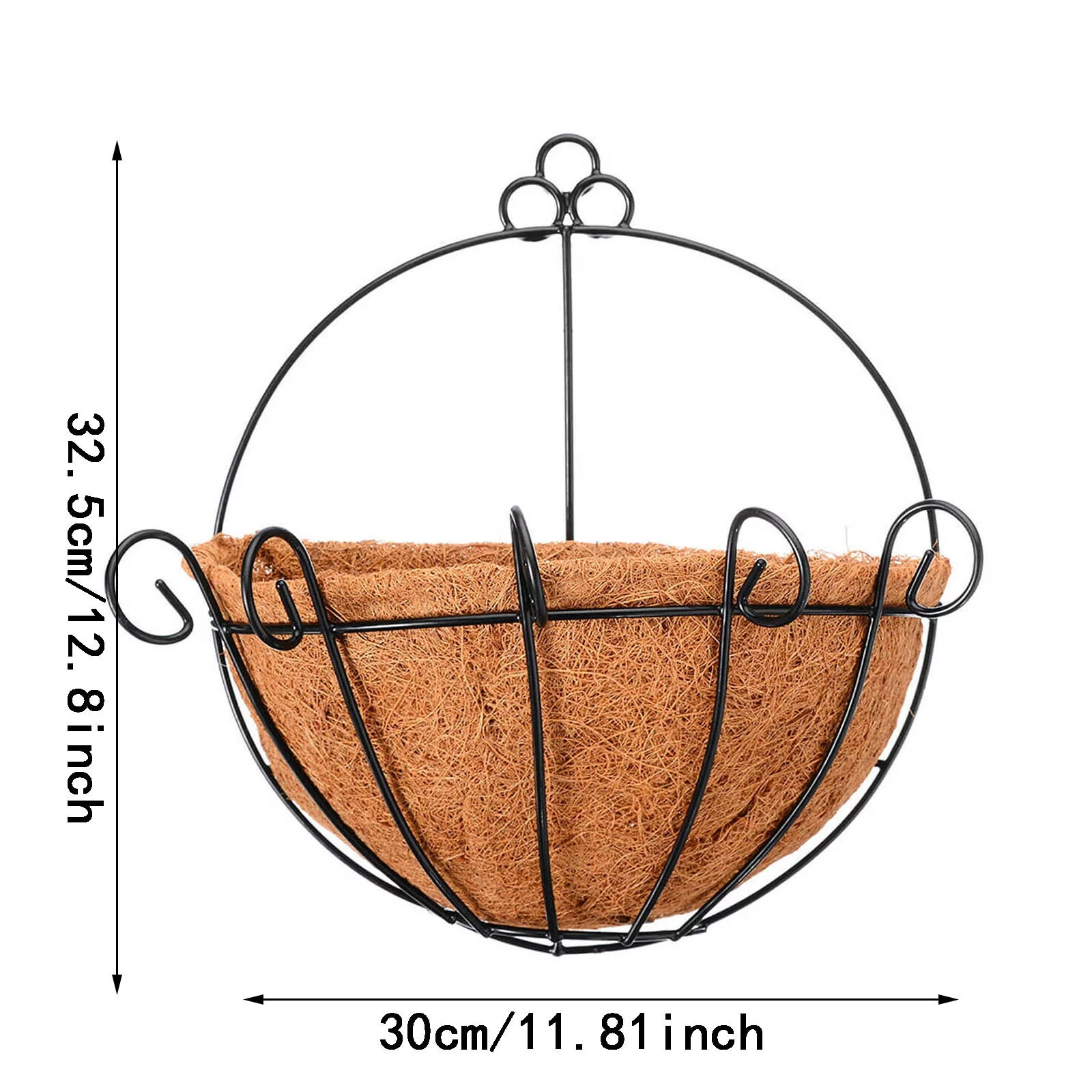 Decoration Outdoor,Metal Hanging Planter Basket With Liner Wall Mount Wire Holder For Indoor Outdoor Garden Porch And Balcony