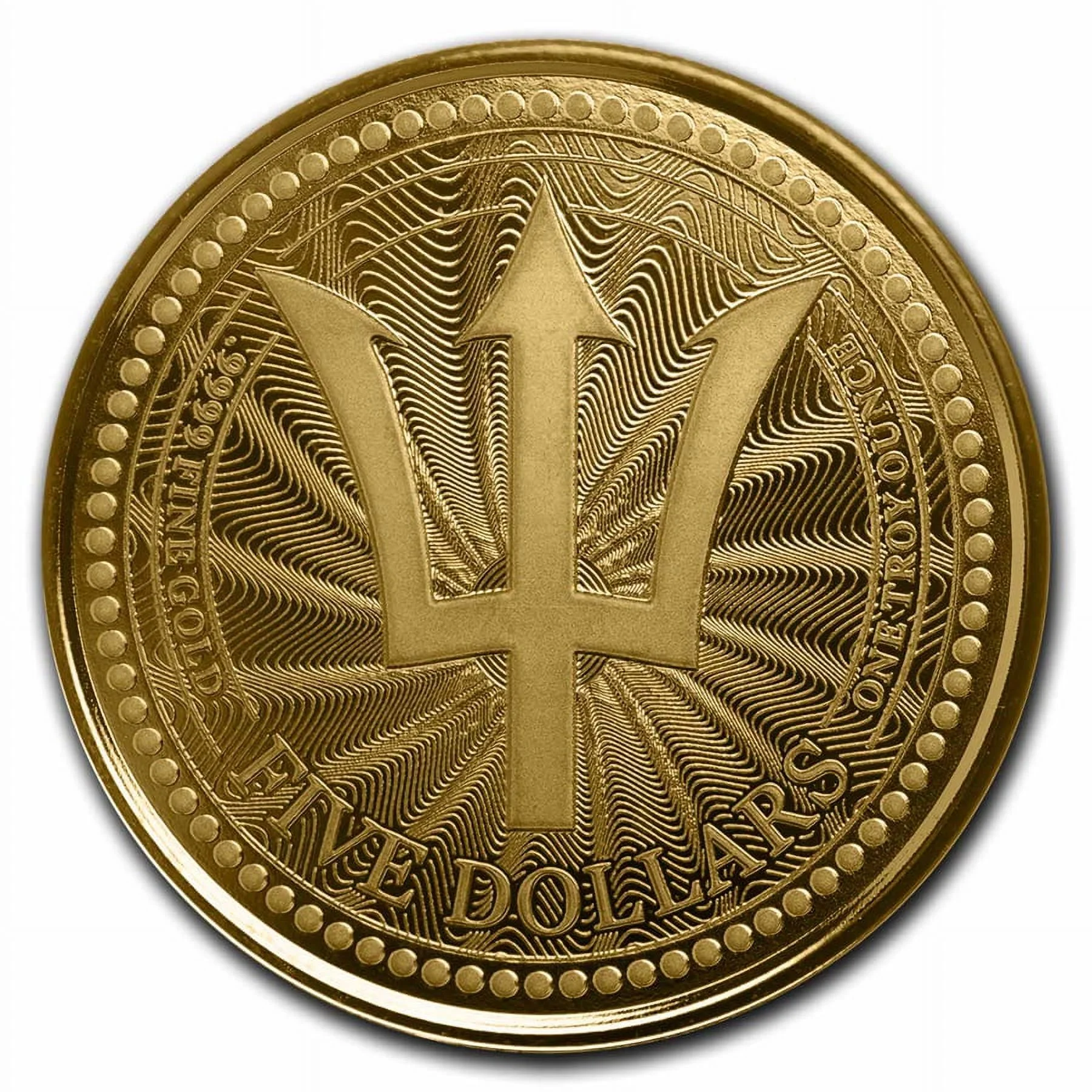 2023 Barbados 1 oz Gold Trident BU