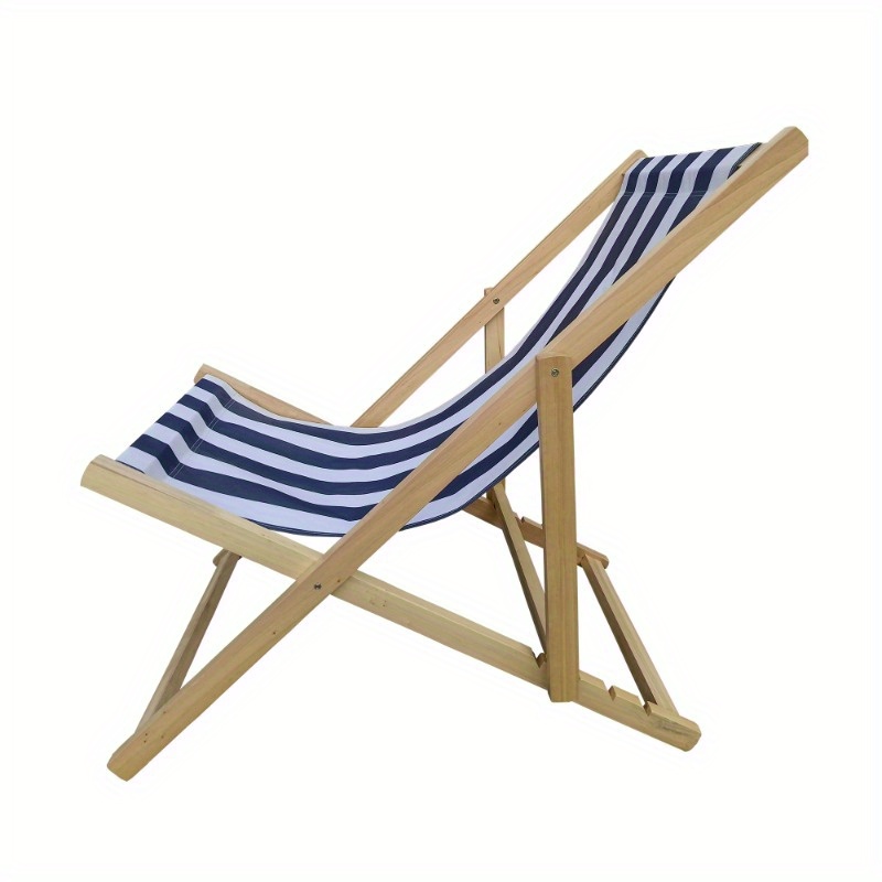 Zateety Populus wood sling chair blue Stripe Broad Dark blue Strip