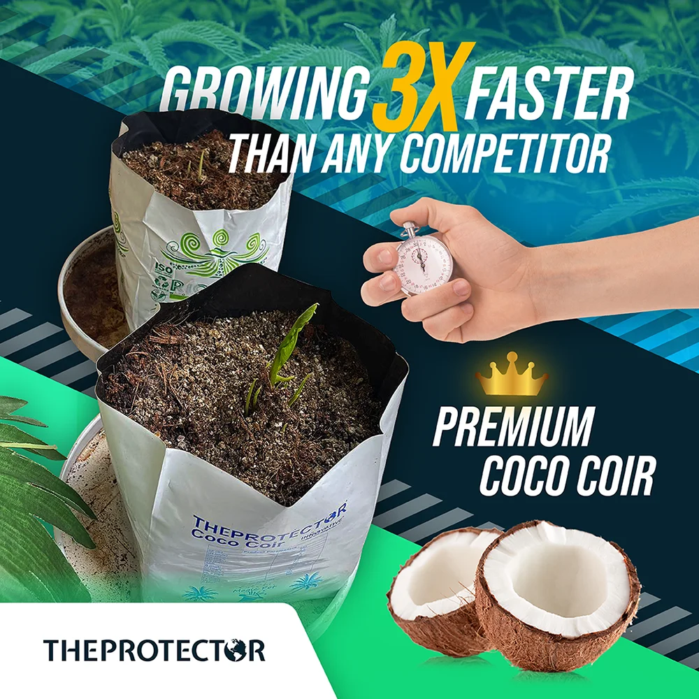 COCO COIR 7 GAL. NAKED BLOCK / COMPRESSED COCO COIR, GROW MEDIA, Fabric pot included (Gift)