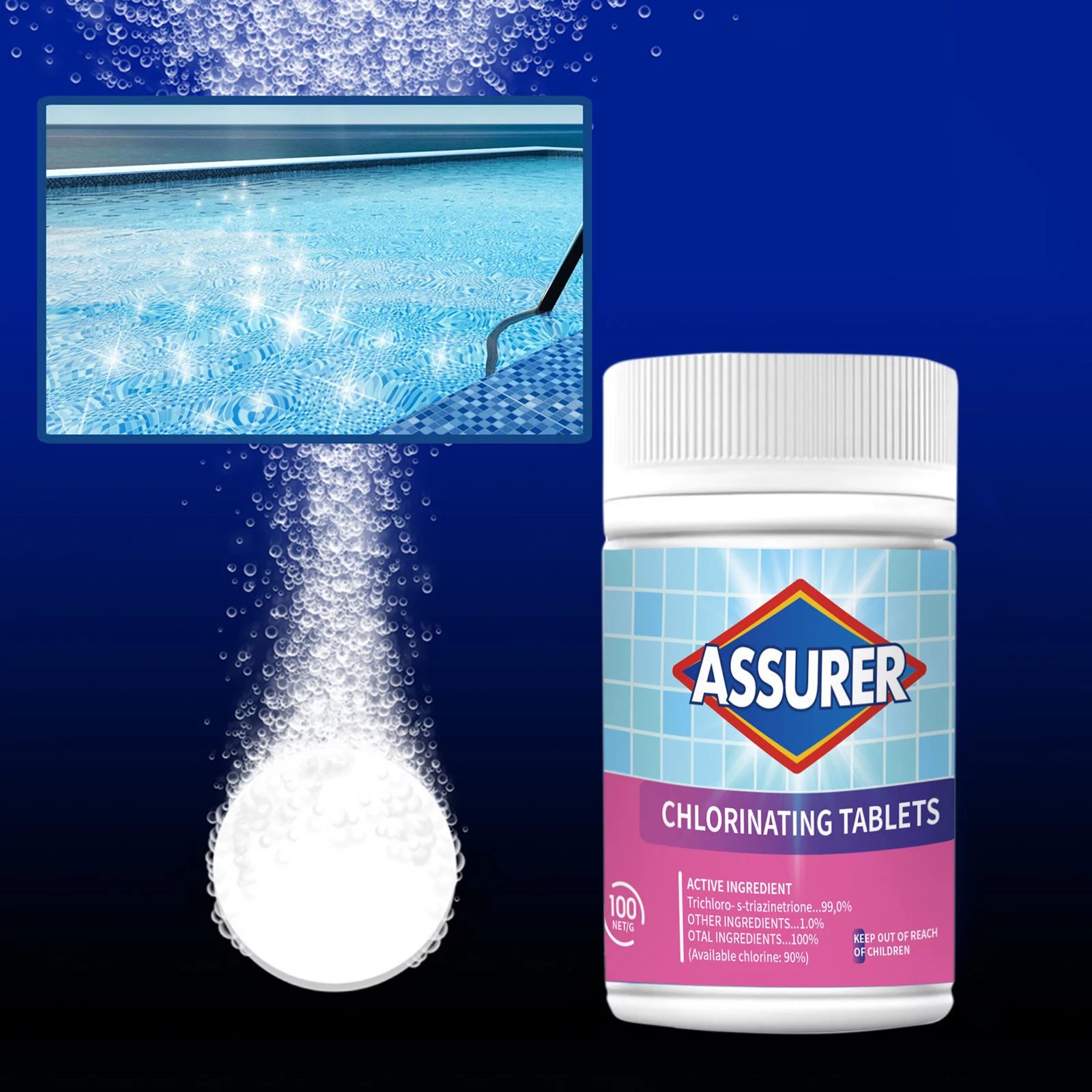 iju7gthy Buttons Pins with Sayings 100G Multi Functional Stain Cleaner Swimming Pool Effervescent Cleaning Tablets *6Pcs