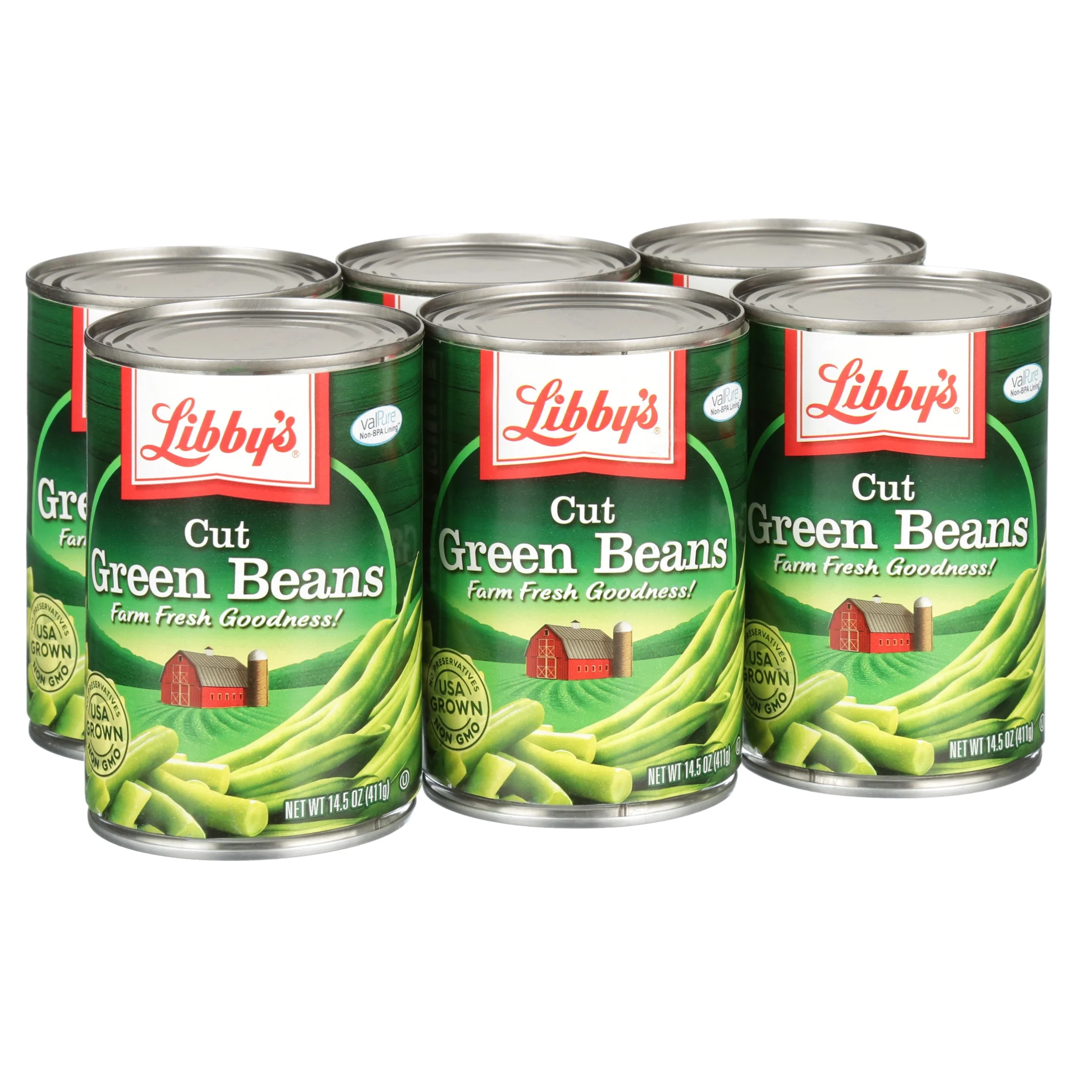 (2 pack) Libby's Cut Green Beans, 14.5 oz, 6 Cans