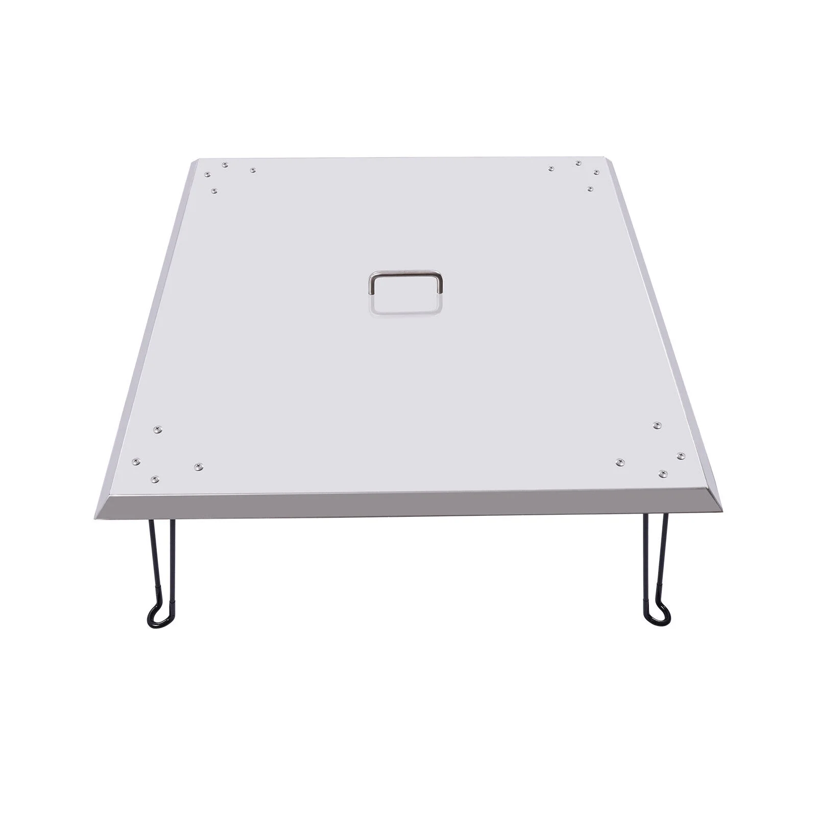 FETCOI Fire Pit Burner Cover Stainless Steel Handle Foldable Heater Shelter Rectangular