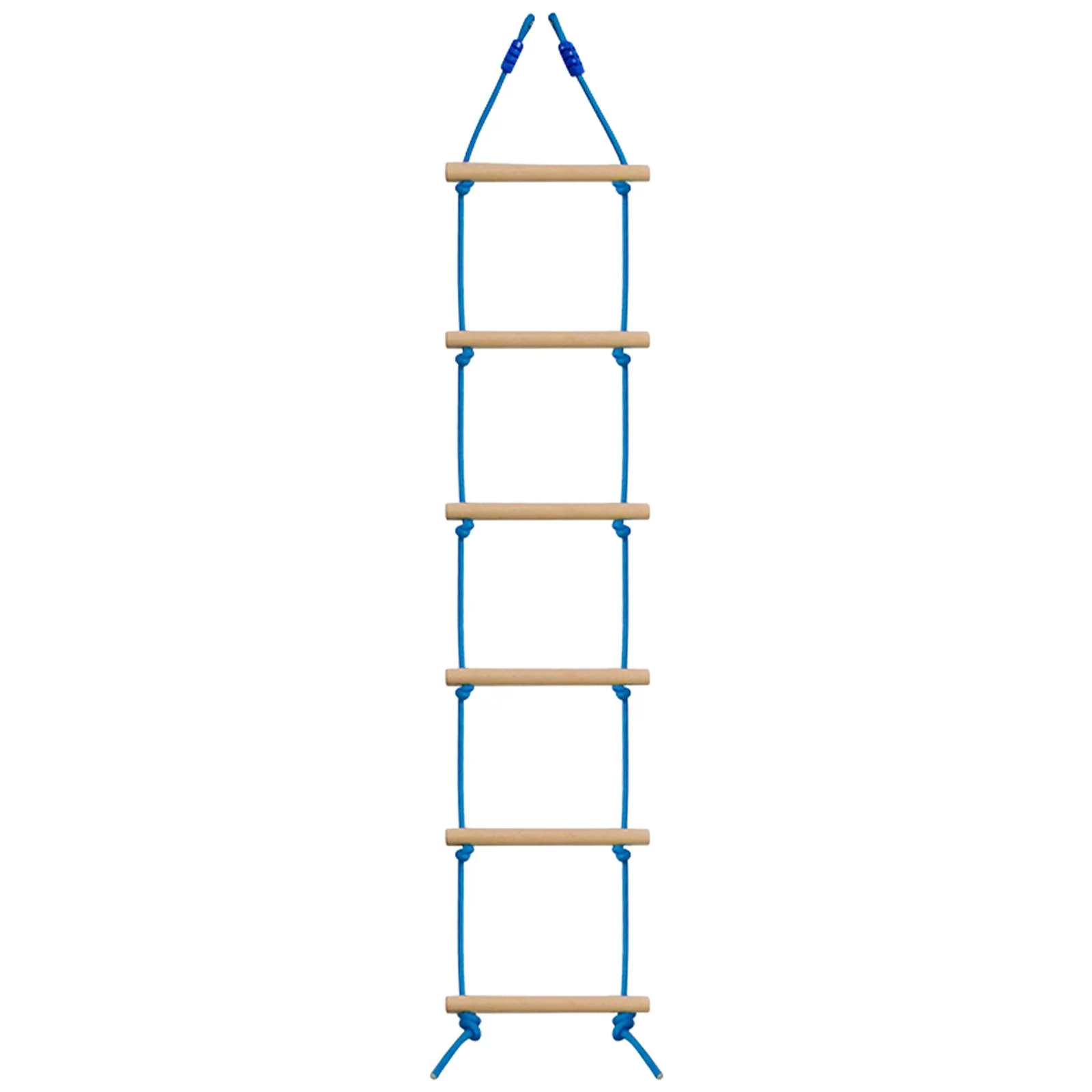 Rock Climbing Holds Set with Climbing Rope Ladder,Kid Climbing Grips DIY Wall Suits , Wooden blue and wooden
