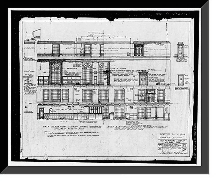 Historic Framed Print, Ives Memorial Library, 133 Elm Street, New Haven, New Haven County, CT - 50, 17-7/8