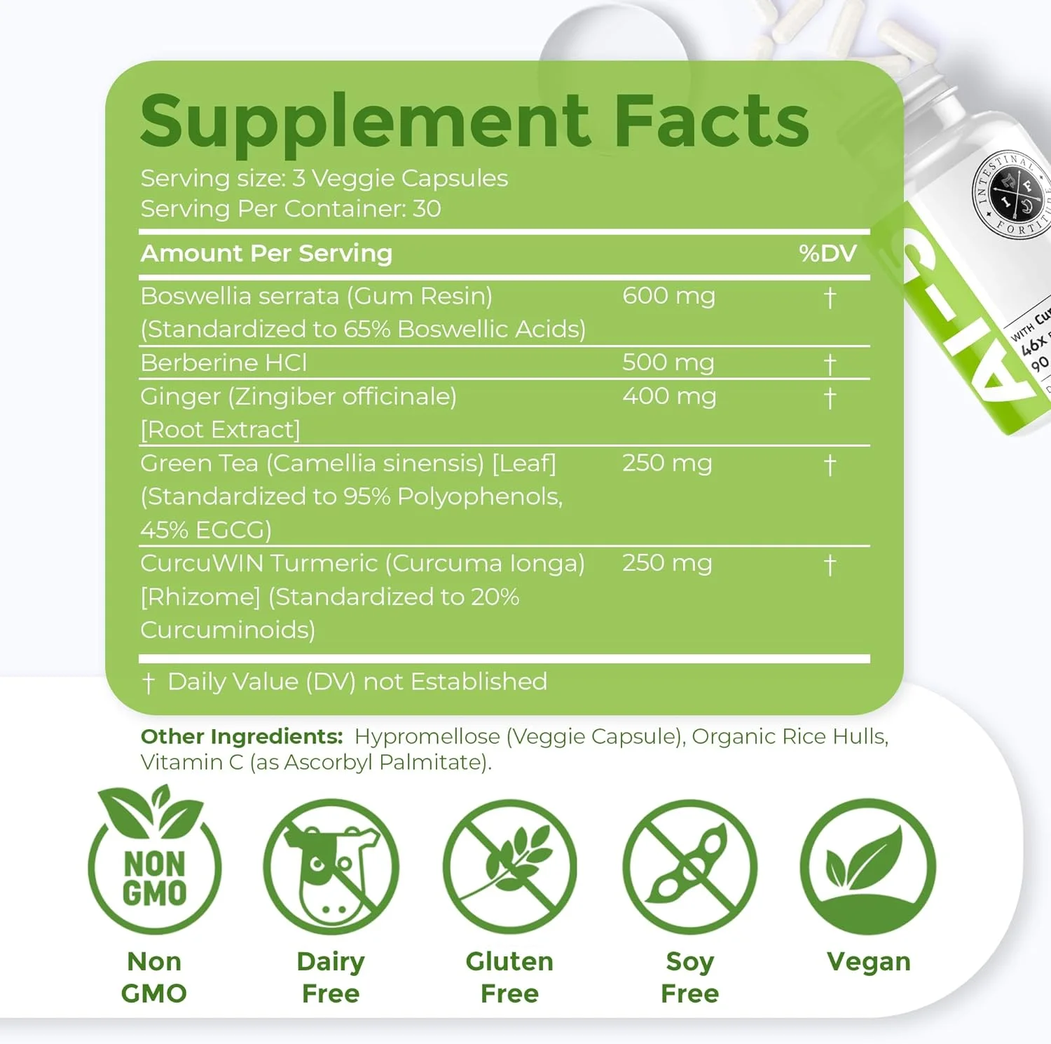 GLR-6 - Gut Lining Repair Supplement for Gut Health - Leaky Gut Repair with L-Glutamine, Slippery Elm, DGL Licorice Root, Marshmallow Root, Fenugreek - IBS, IBD, GERD