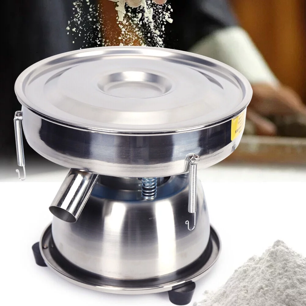 50W Silver Electric Sieve Shaker Automatic Vibrating Screen Machine Food Sifter /Mesh