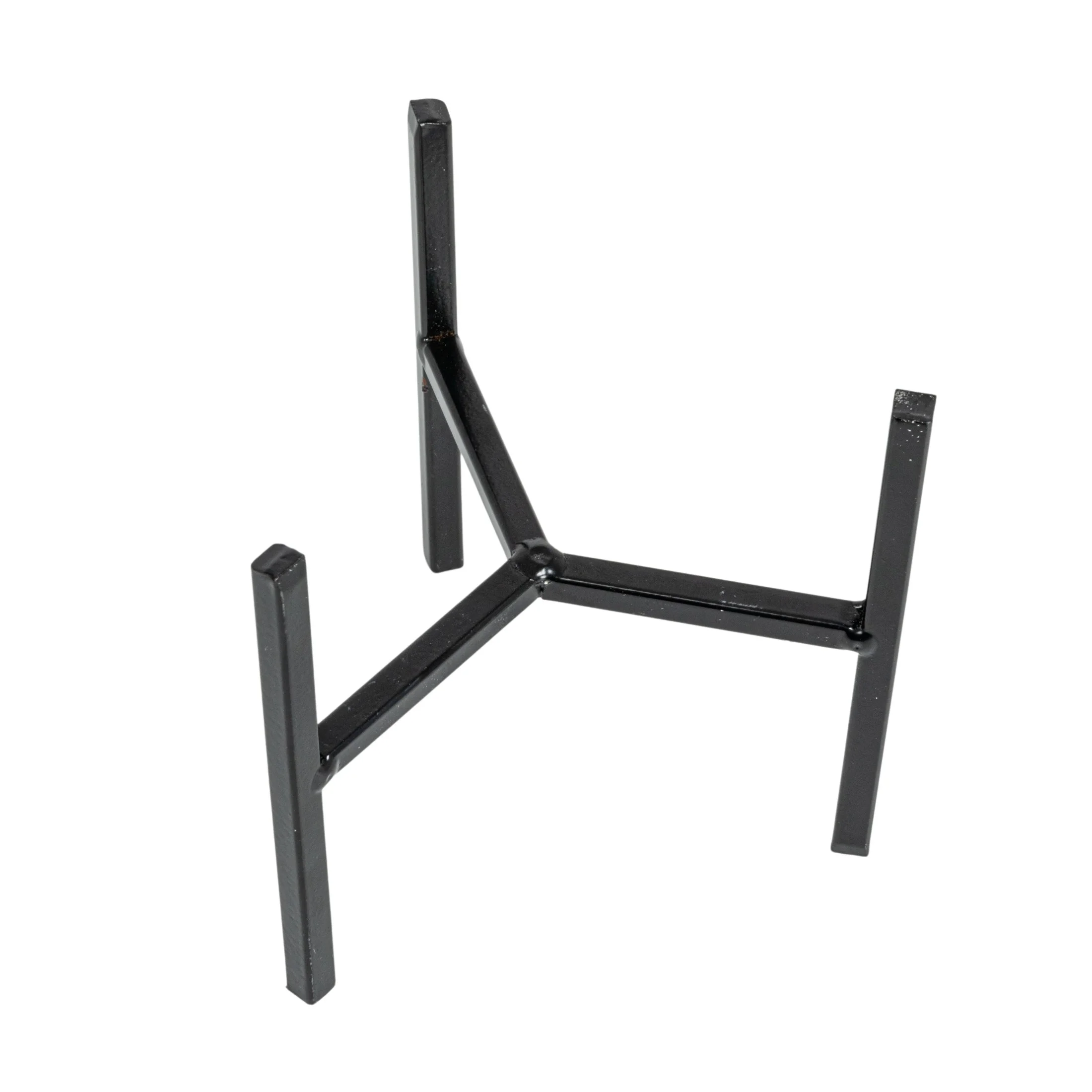 Bloomingville Small White Stoneware Flower Pot with Black Metal Stand