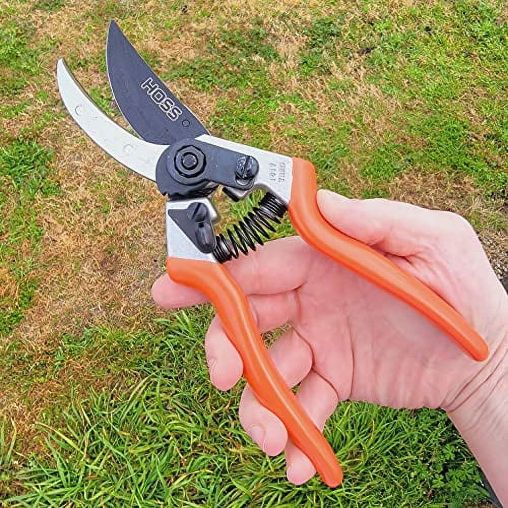 HOSS Pruning Shears | Heavy-Duty Pruning Shears With Non-Stick Blade Coating | Right Or Left-Handed