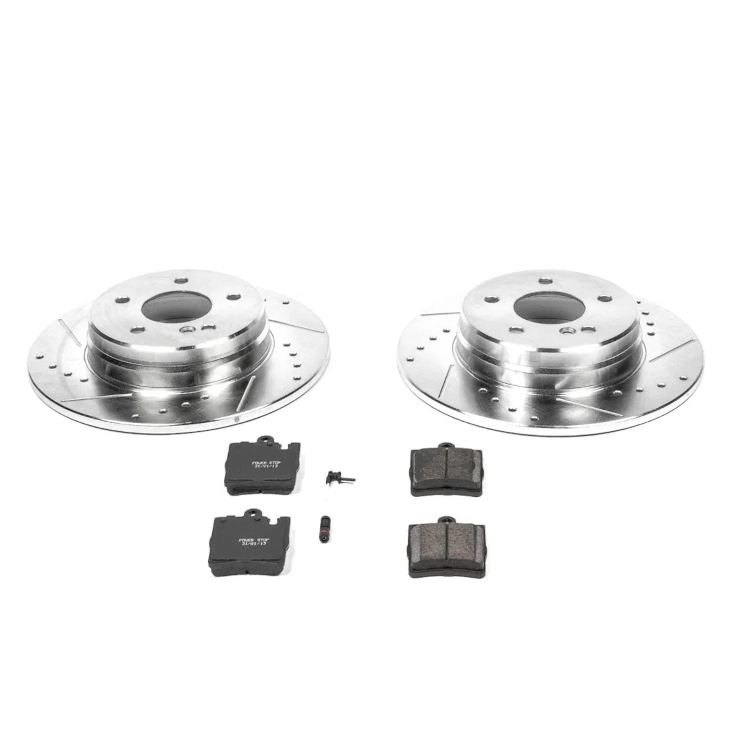 Power Stop Rear Ceramic Brake Pad and Drilled & Slotted Rotor Kit K621