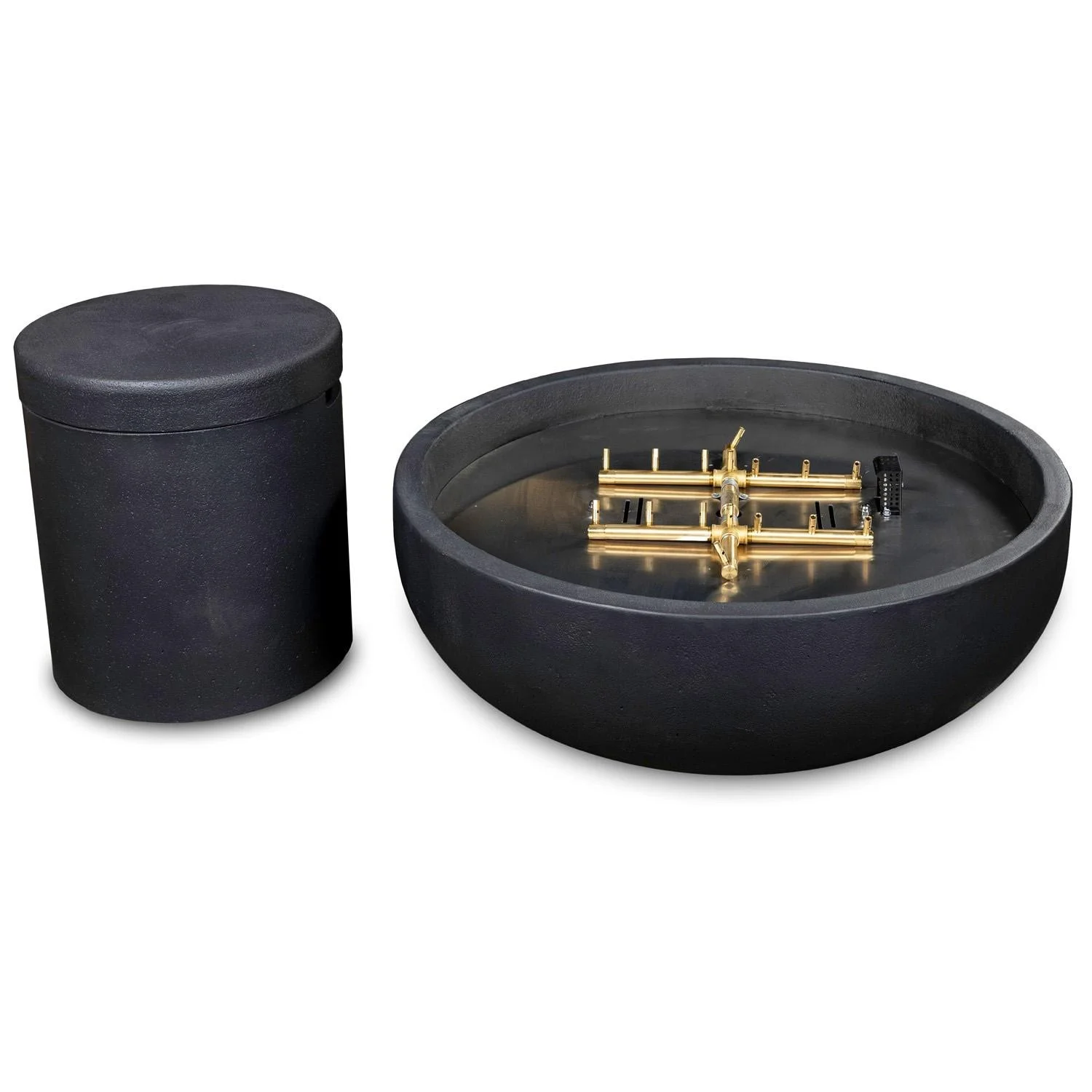 Blaze 38-Inch Round Concrete Propane Fire Bowl in Phantom