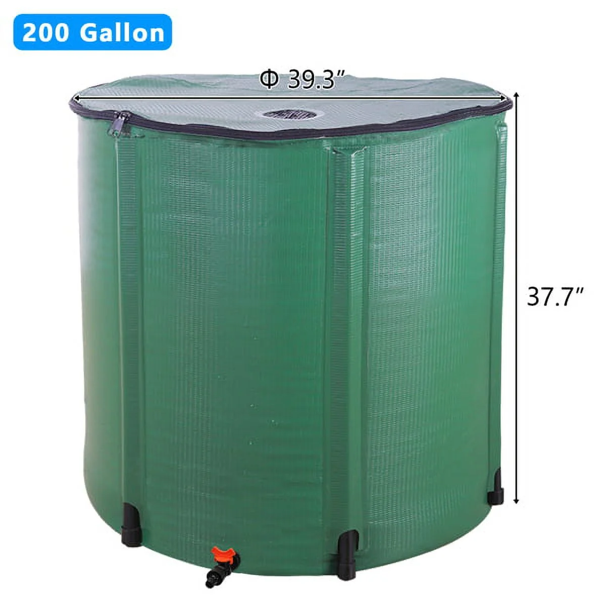 Bornmio 200 Gallon Folding Rain Barrel Water Collector Green
