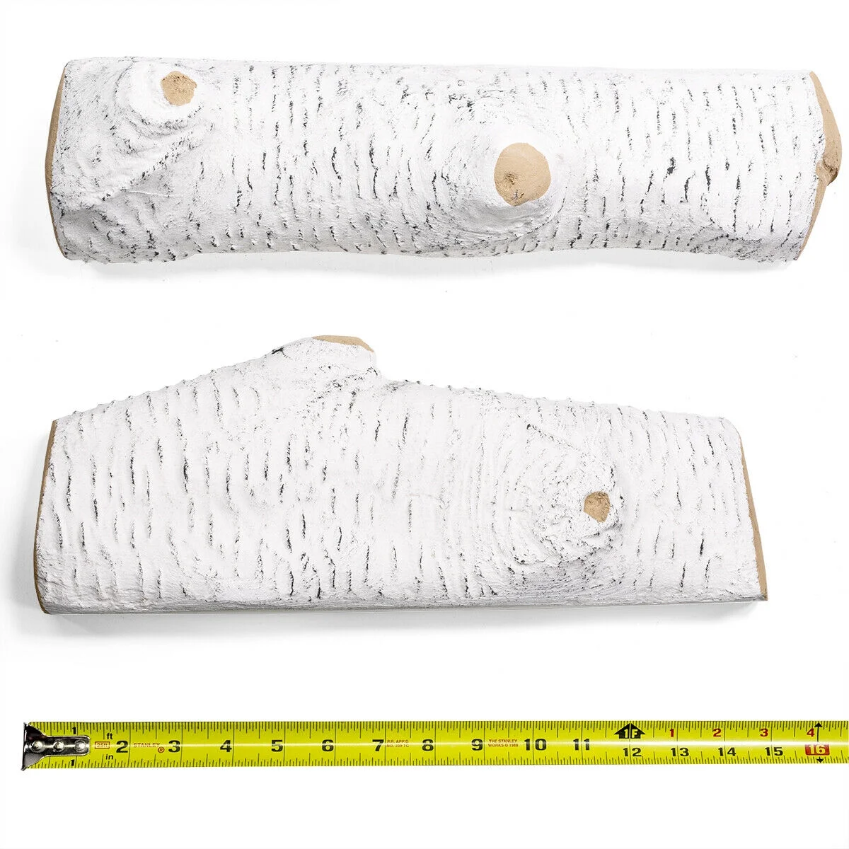 White Modern Fake Fireplace Fire Log Set