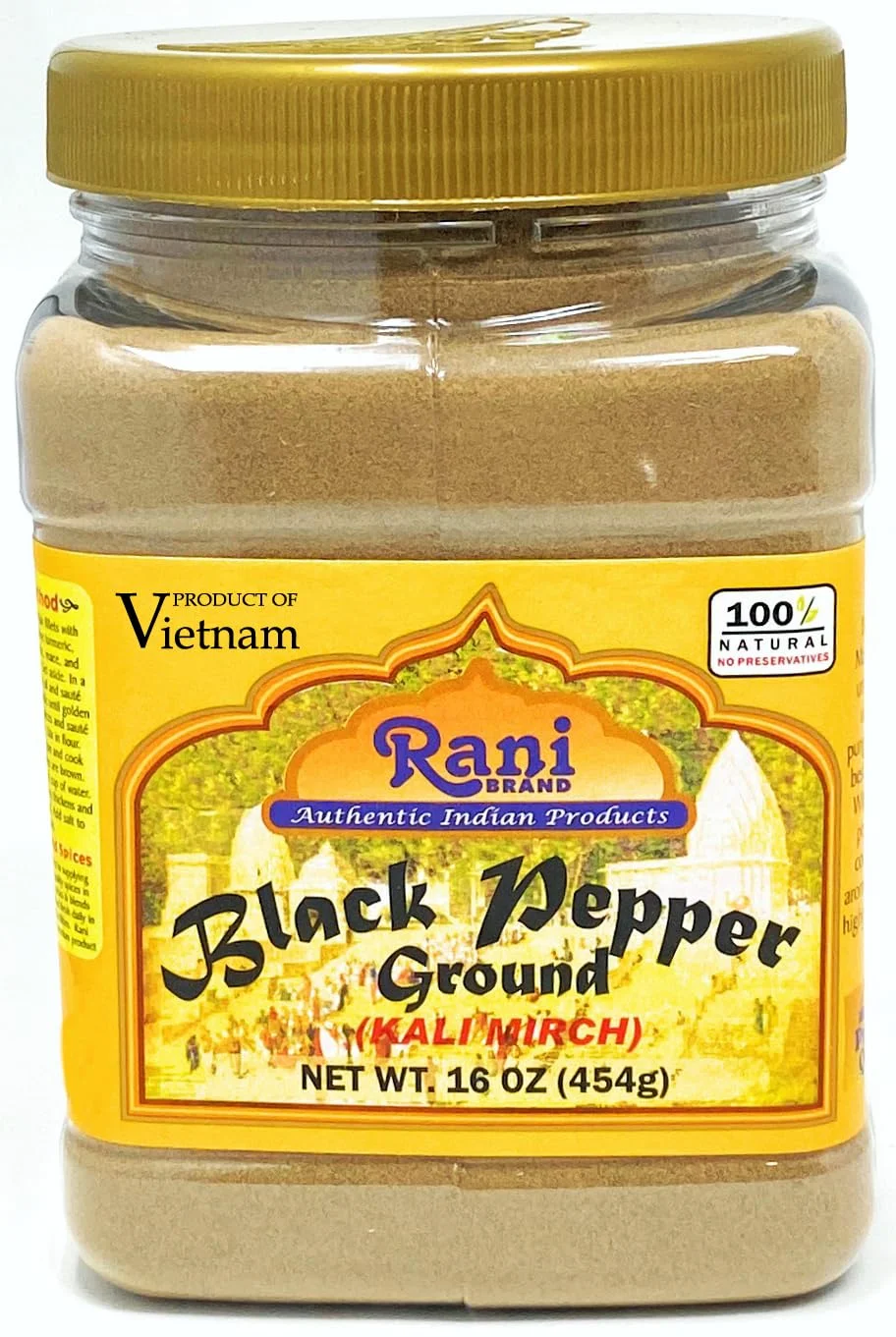 Rani Black Pepper Fine Powder 80 Mesh, 16oz (1lb) 454g PET Jar ~ All Natural | Vegan | Gluten Friendly | NON-GMO