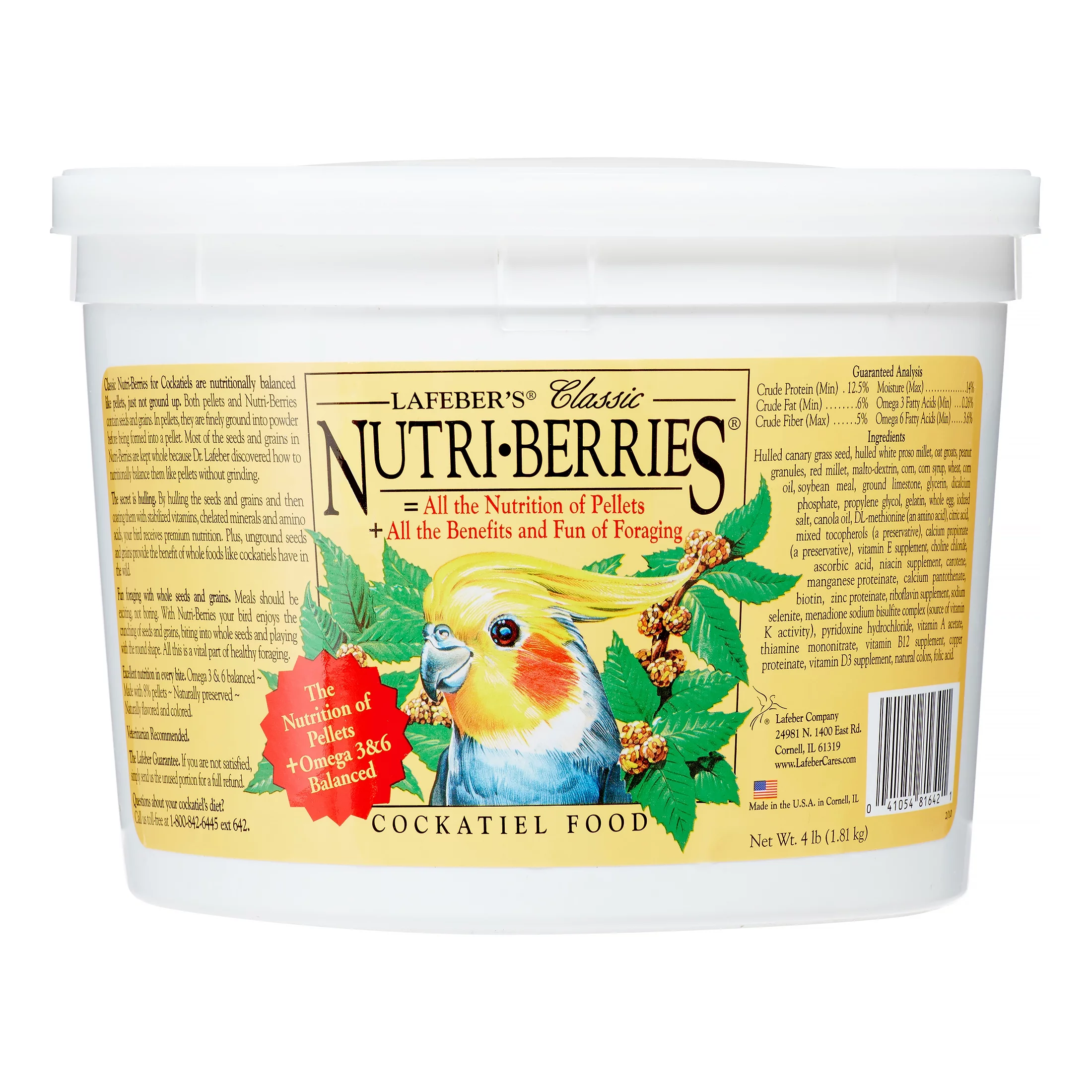 Lafeber's Nutri Berries For Cockatiel, 4 Lb