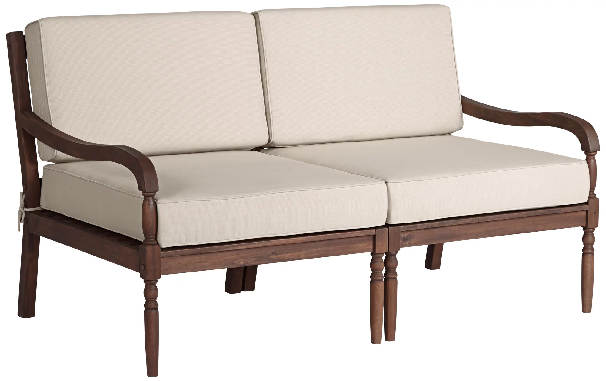 Teal Island Designs Napa Natural Dark Oil Acacia Modular 2-Seater Outdoor Seat