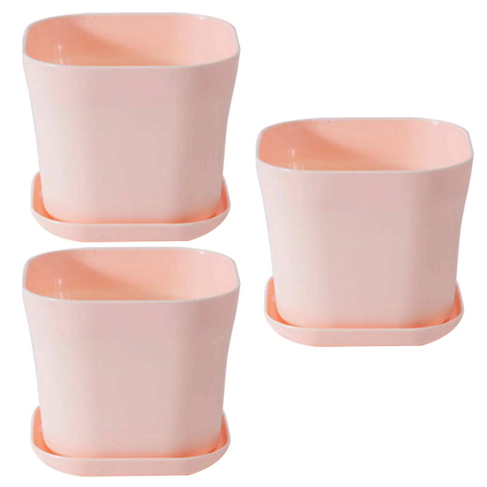 MVNSFEW Metal Flower Stand Centerpieces Pots for with Saucers Indoor Set Of 3 Planters Modern Flower Pot with Hole for All House Herbs Flowers and Seeding Nursery