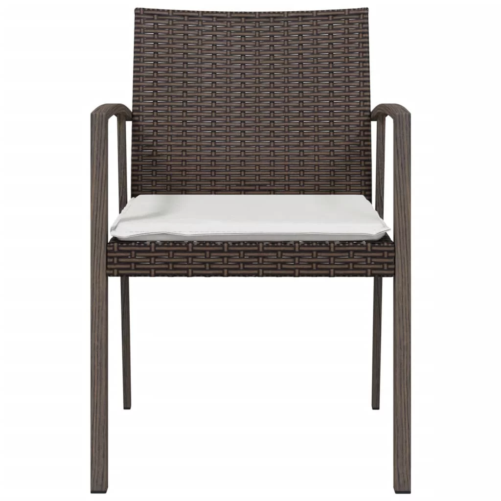 moobody Patio Chairs with Cushions 2 pcs Brown 22.2