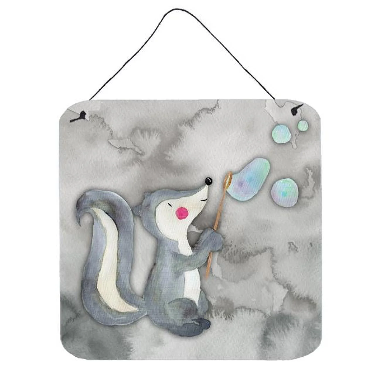 Skunk & Bubbles Watercolor Wall or Door Hanging Prints