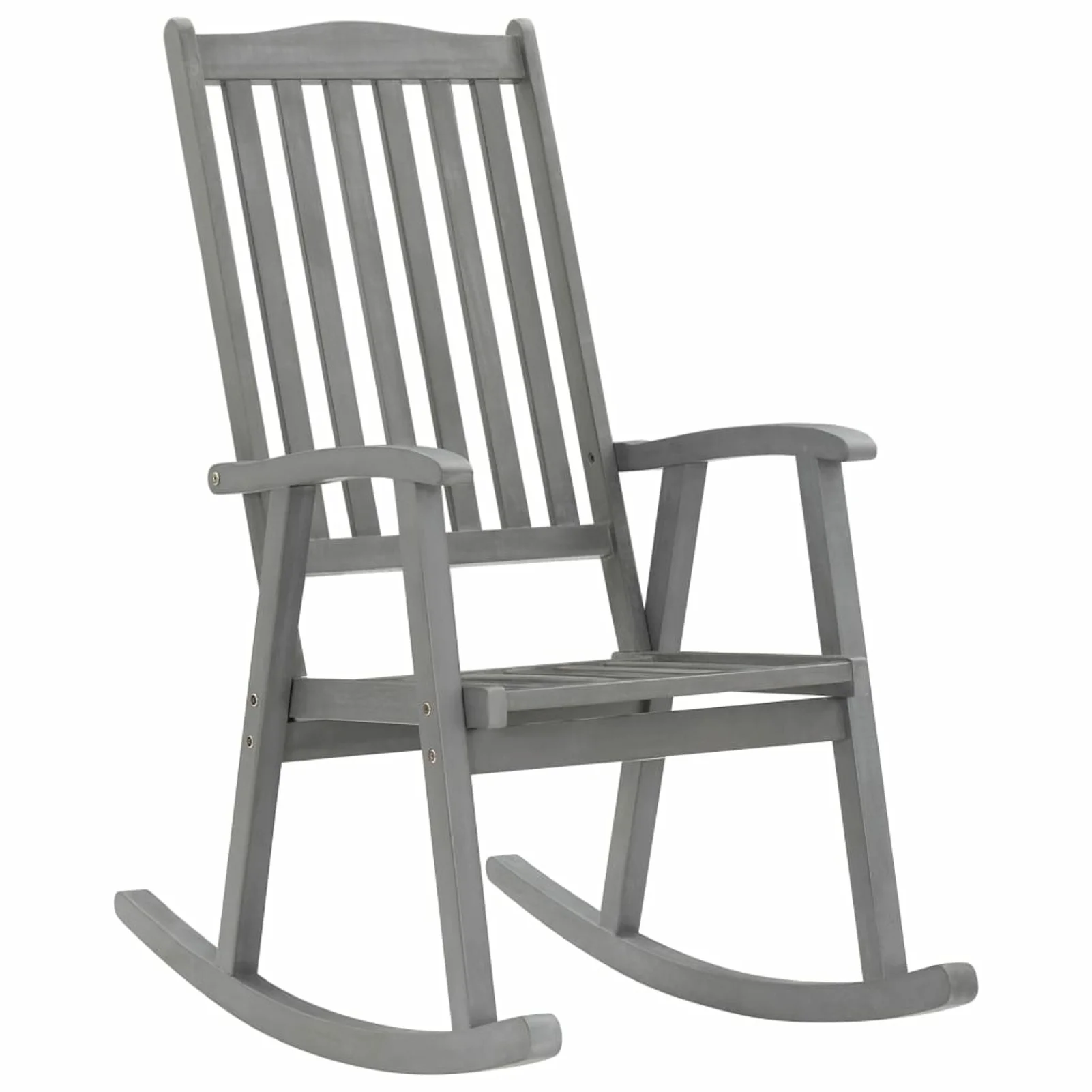 Suzicca Rocking Chair with Cushions Gray Solid Acacia Wood