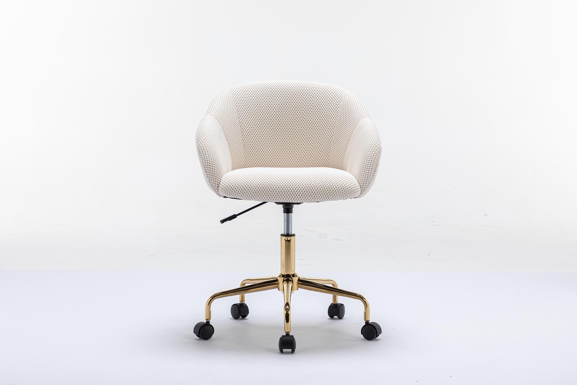 Mesh Fabric Home Office 360°Swivel Chair Adjustable Height With Gold Metal Base