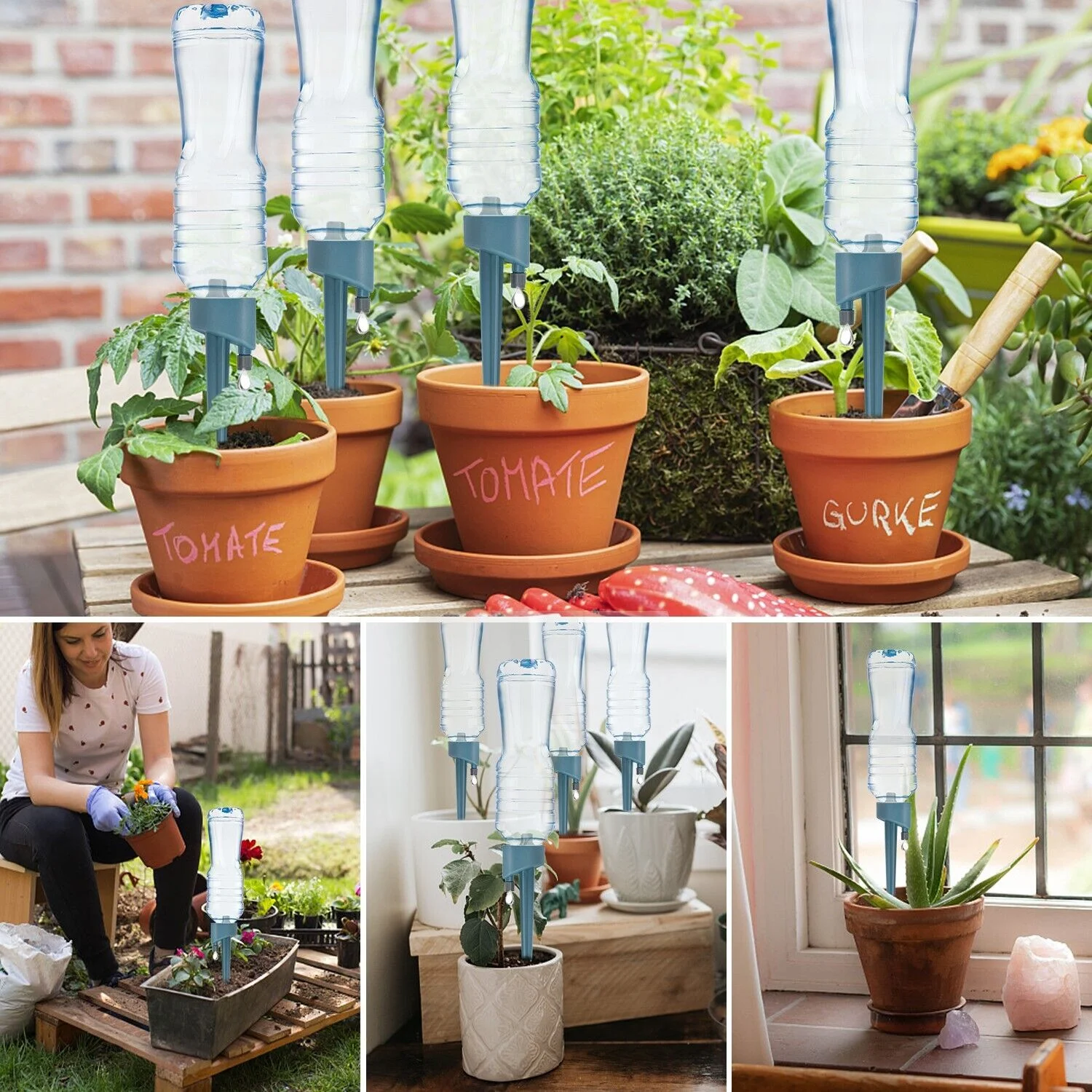 3 PCS Garden Automatic Self Watering Spikes Plants Water Drip Irrigation System