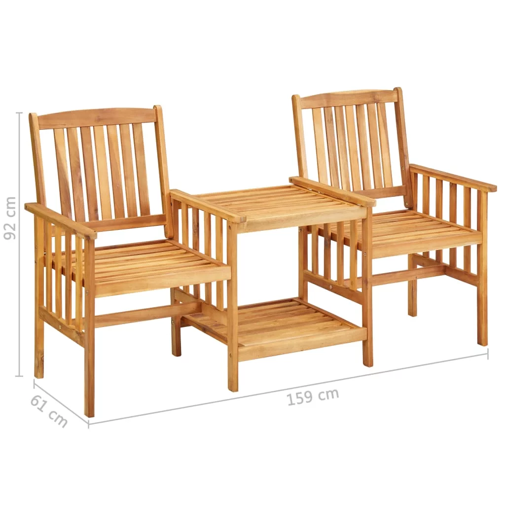Garden Chairs with Tea Table 62.5