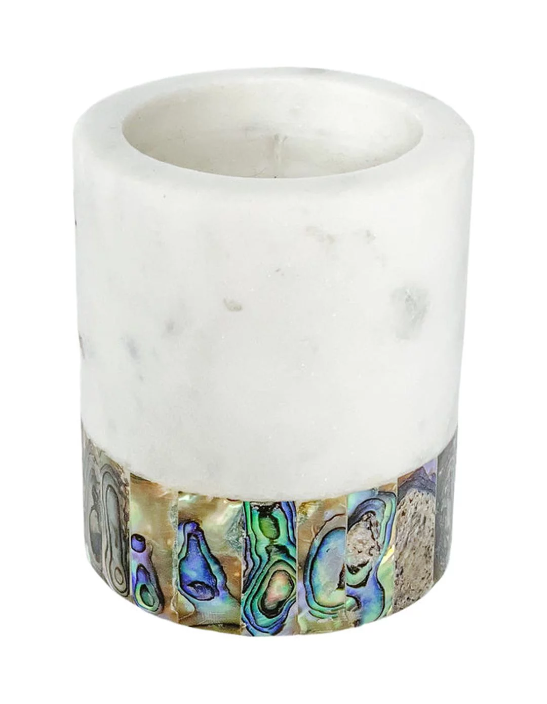 Rainbow Mother of Pearl Eucalyptus Marble Candle (Small)