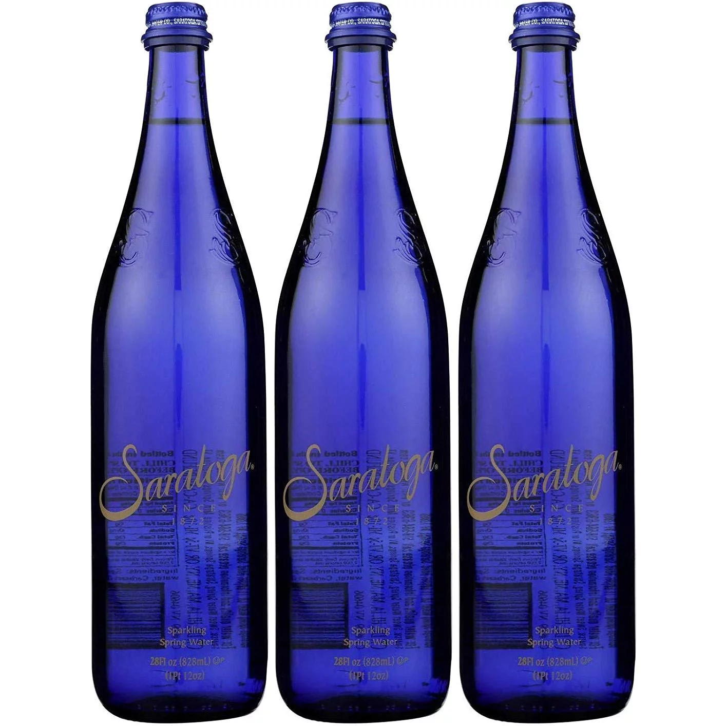 Unflavored Saratoga Sparkling Spring Water - Pack of 3 (Total Volume  84 Fluid Ounces)