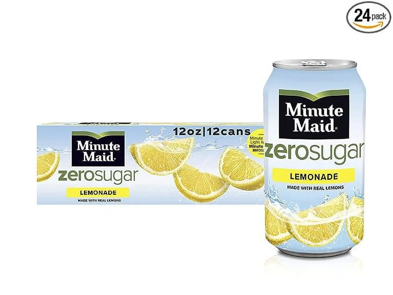 Minute Maid Lemonade Zero Cans, 12 Ounces Bundled by Louisiana Pantry (24 Pack)