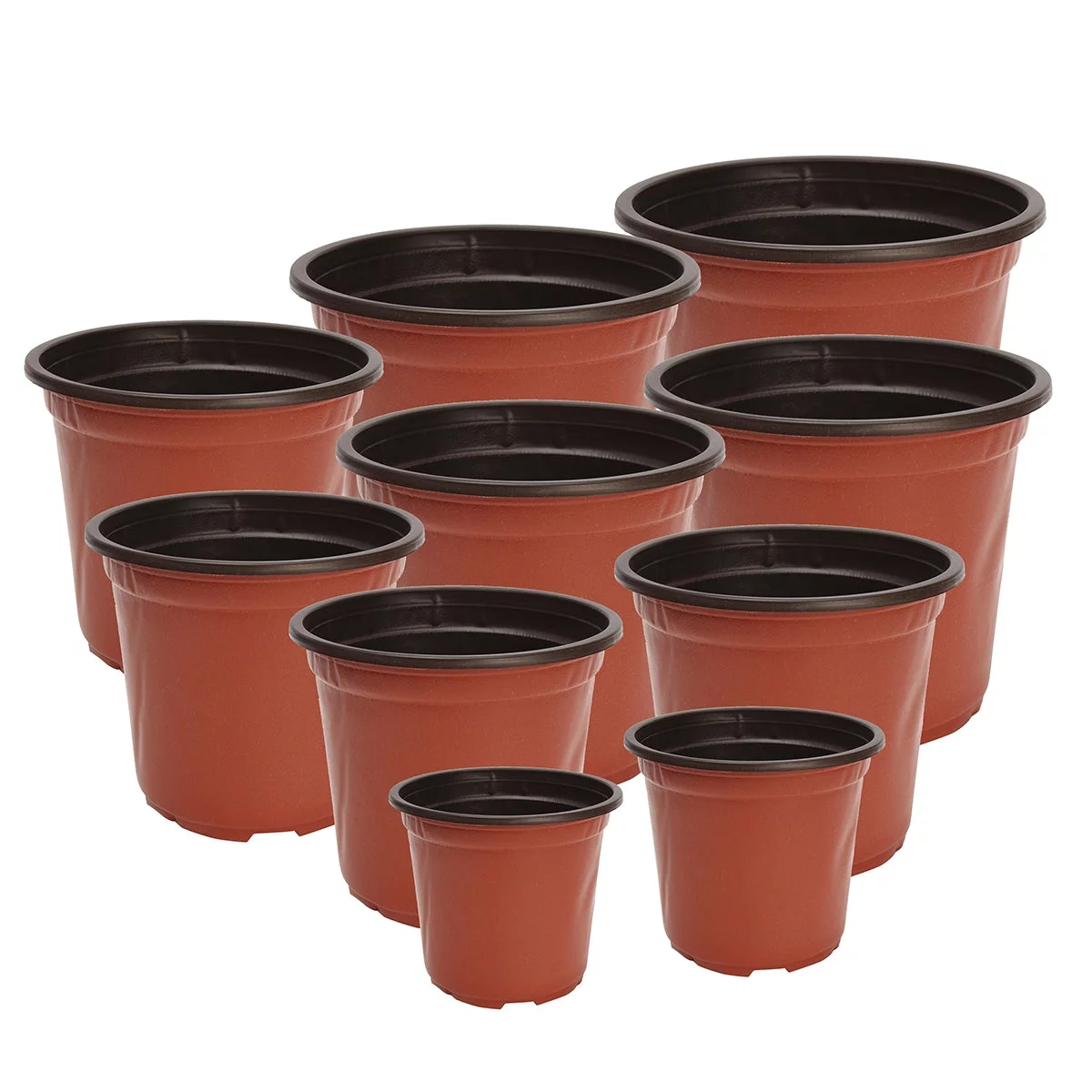 100Pcs Plastic Garden Nursery Pot Flower Terracotta Seedlings Planter Containers Set Size: #4