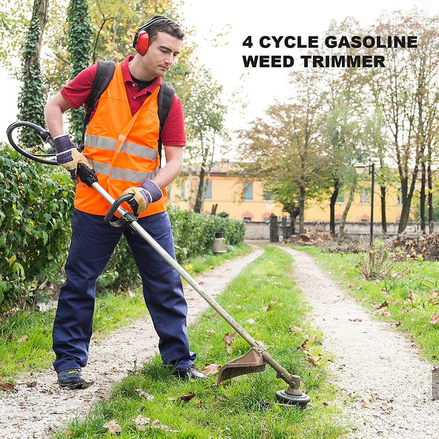 SALEM MASTER 2-in-1 31CC 4 Cycle Gas Powered Weed Eater Stringless Trimmer Brush