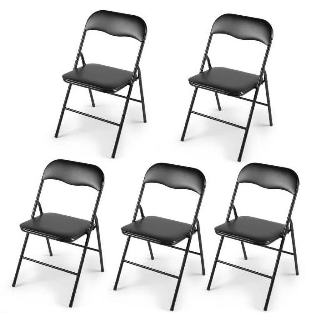 LEIYEHOOM Plastic   Party Chairs 6 Pack  Stackable Indoor Outdoor Chair 300 lbs Capacity  for Wedding Backyard Events Meeting House Festivals Dinner  Black