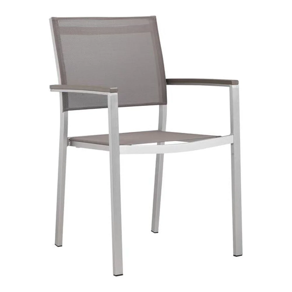 Pangea Home David 7-piece Modern Aluminum Frame Patio Dining Set in Gray