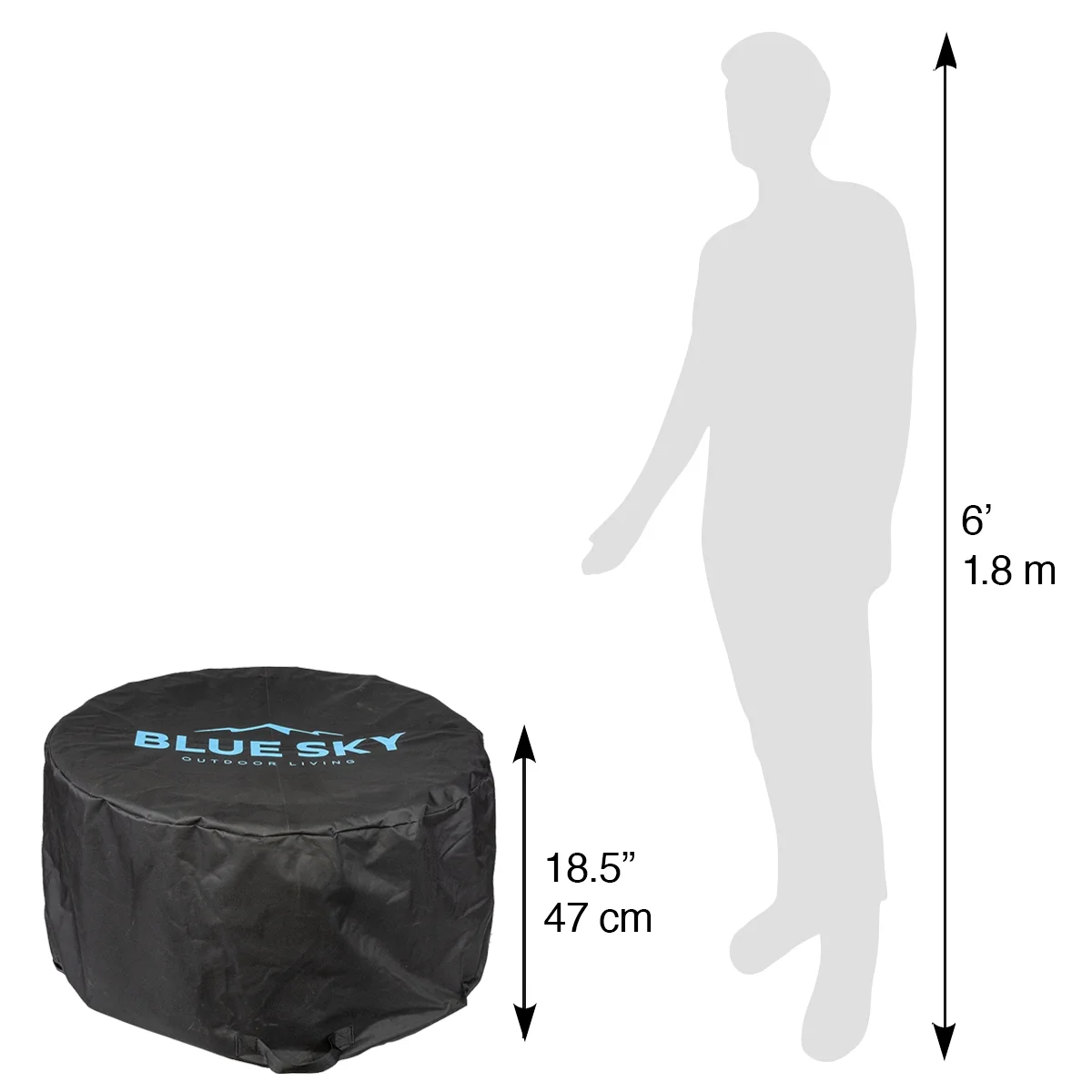 Blue Sky Outdoor Living Protective Weatherproof Cover for Mammoth Patio Fire Pit, Black