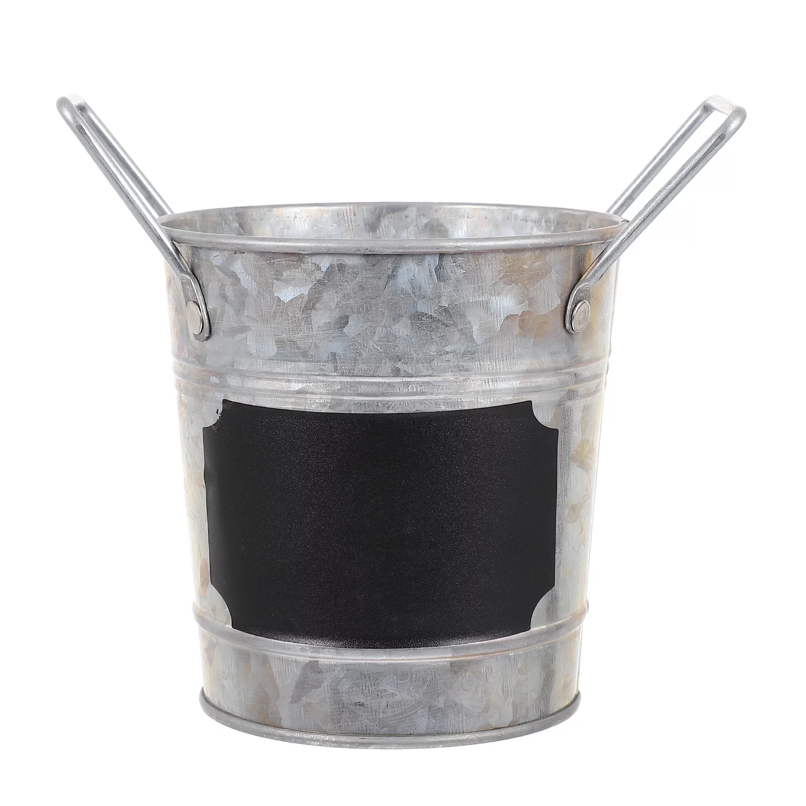 1pc Galvanized Iron Flower Pot Decorative Flowers Bucket Succulent Plant Bucket