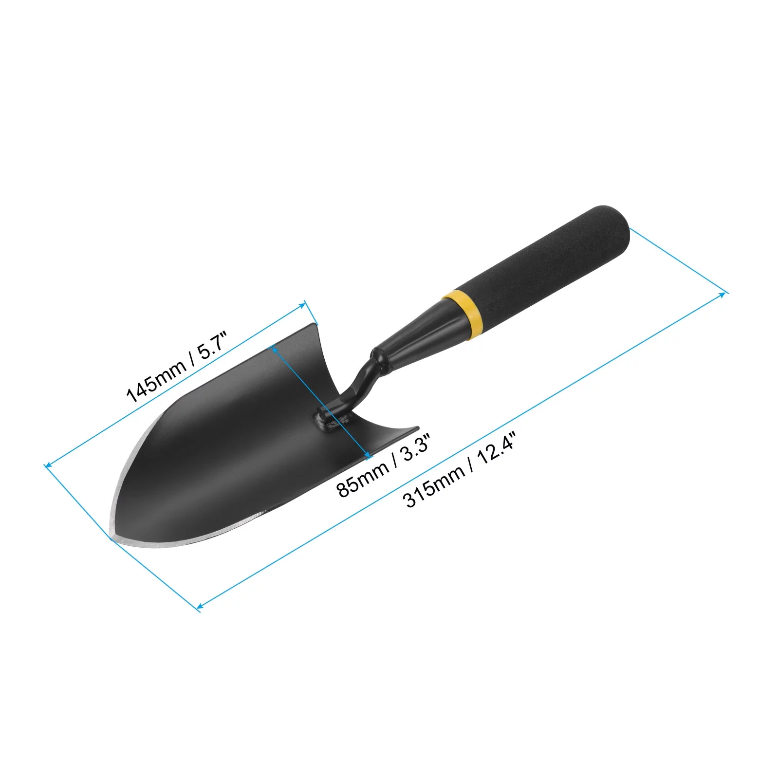 Uxcell 12 Inch Garden Shovel Steel Gardening Hand Trowel Bend Proof Hand Shovel with Rubber Handle
