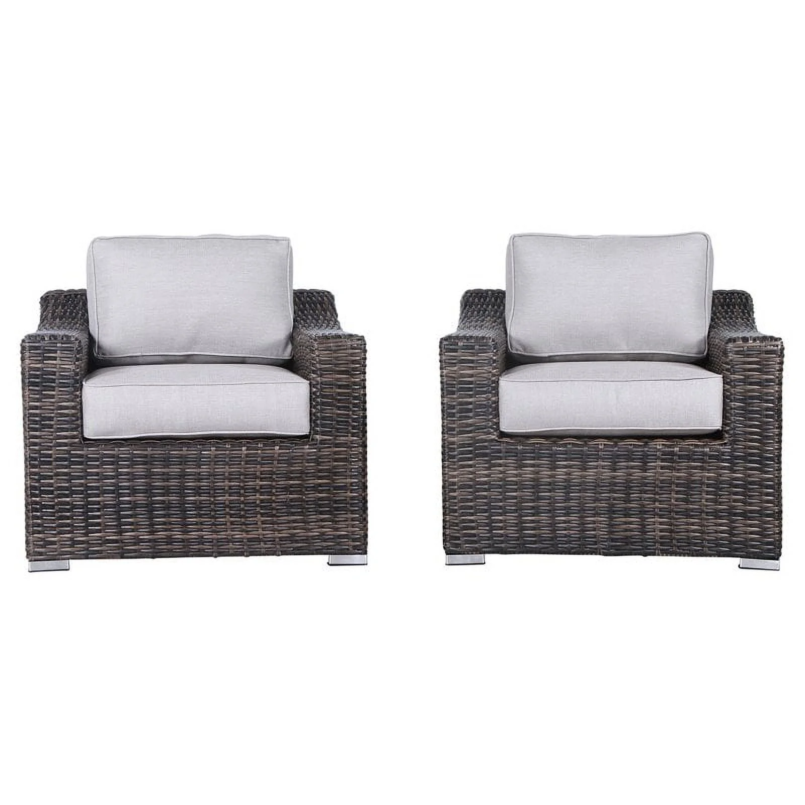 Living Source International Patio Chair with Cushion in Espresso/Gray (Set of 2)