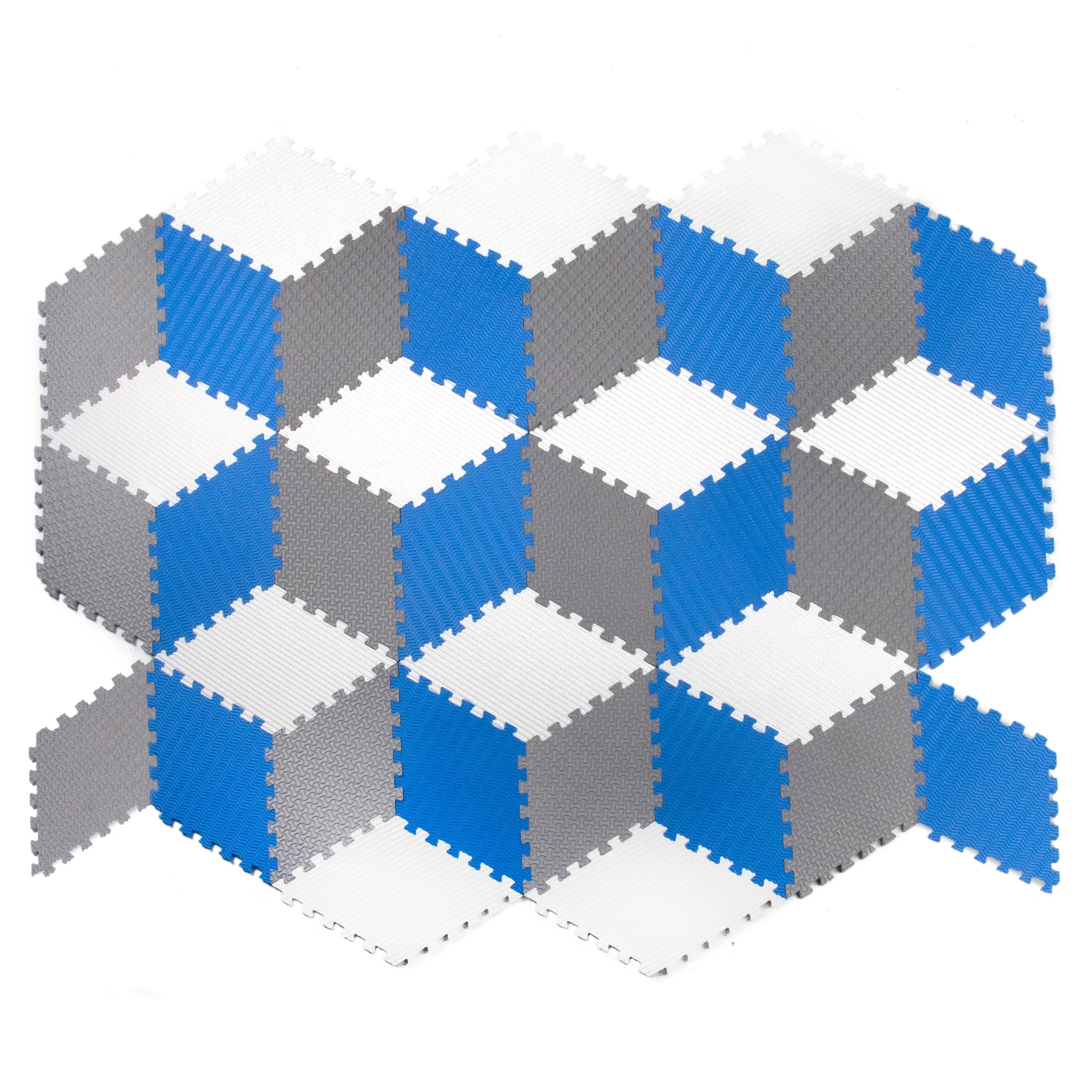 Tadpoles 12 Piece Rhombus Foam Play Mat Set, Blue