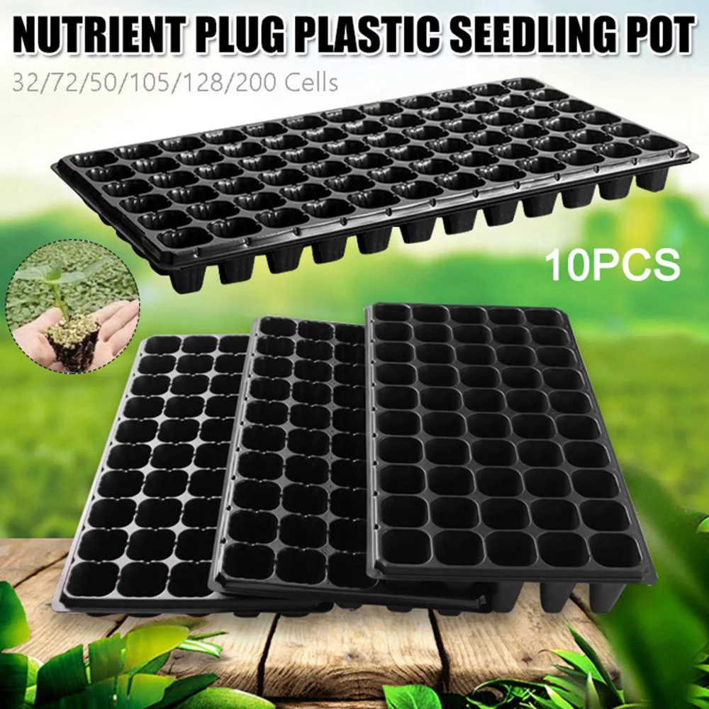 Garden Germination 10Pcs Succulent Bonsai Plastic Seedling Tray Nursery Tray Seed Grow Box Flower Pot 32 CELLS