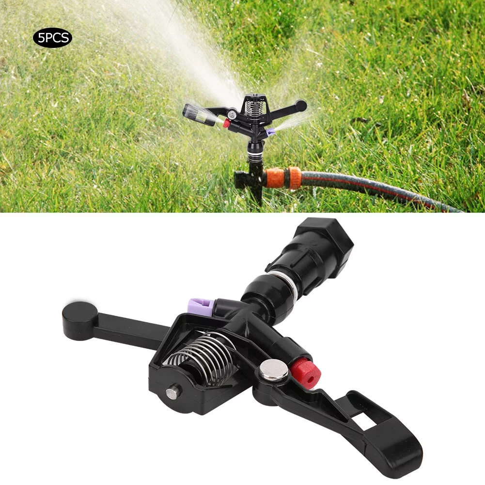 Eddwiin 5Pcs 3/4in DN20 Female Thread Controllable Angle Rotating Sprinkler Rocker Nozzle for Garden Lawn