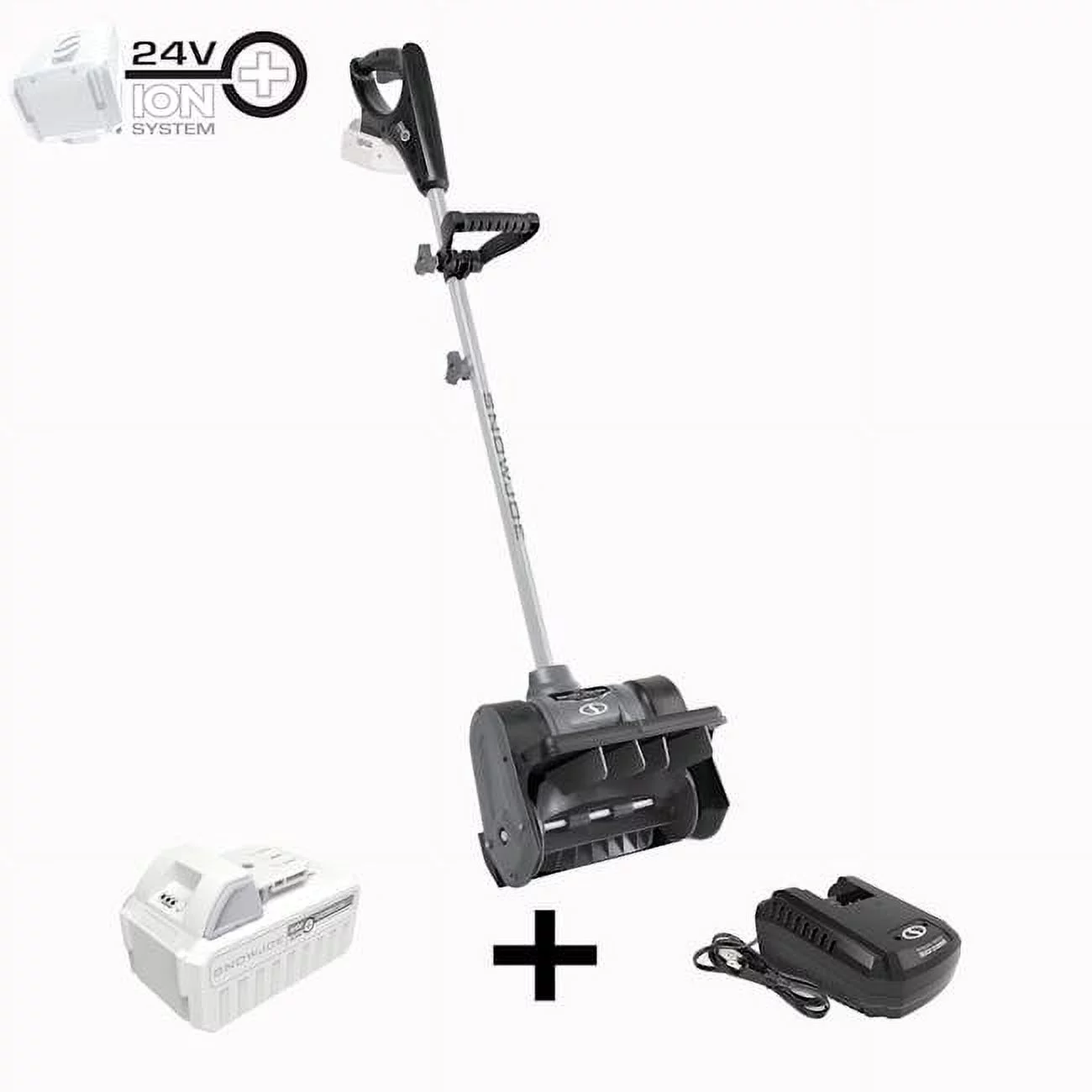 Pre-Owned Snow Joe 24V-SS12-XR 24-Volt iON+ Cordless Snow Shovel Kit 12-inch W/ 5.0-Ah Battery + Charger Grey (Fair)