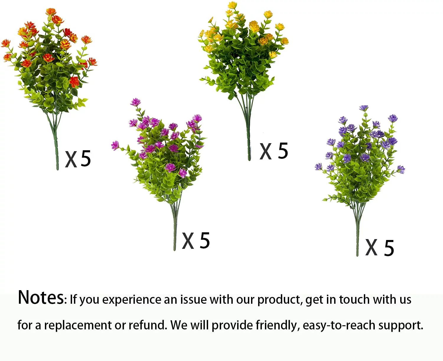 NAMZI Artificial-Flowers Fake-Plants Outdoor UV-Resistant Faux Flowers, 16 Bundles Multicolor Plastic Hanging Flowers for Outdoor planters, Patio Porch Garden Window Box Decore Multicolor