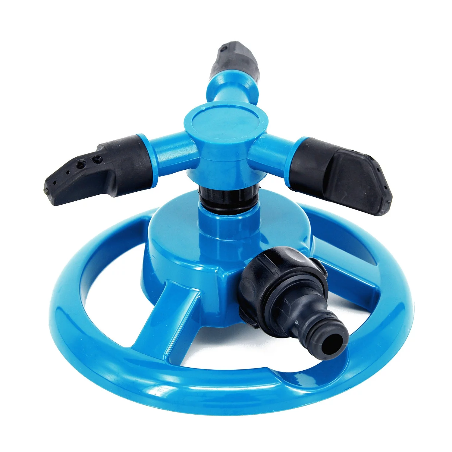 360° Lawn Circle Rotating Water Sprinkler 3 Nozzle Garden Pipe Hose Irrigation